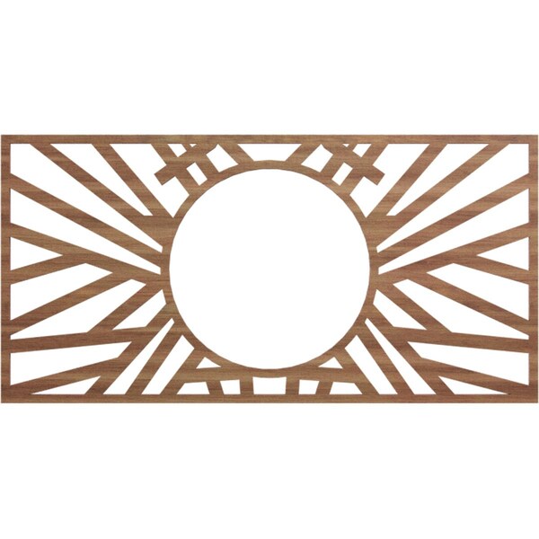 Ekena Millwork Hoover Wood Fretwork Pierced Ceiling Medallion, Walnut, 24"W x 12"H x 8 7/8"ID x 1/4"T CMWP24X12X0250HOWA - main